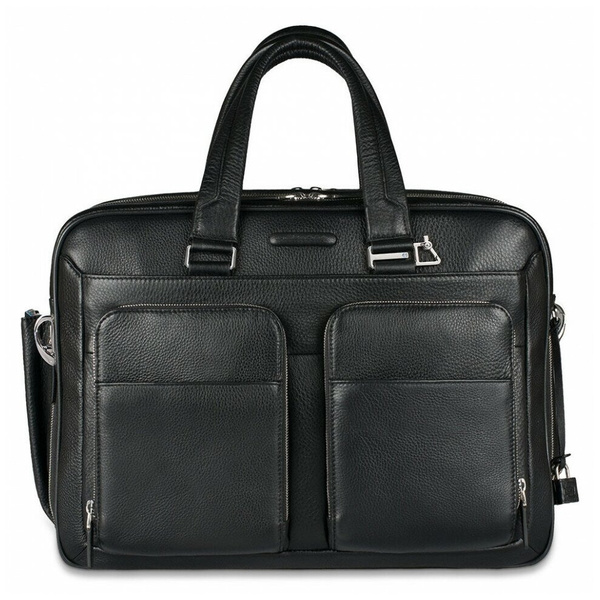 Мужская кожаная деловая сумка Piquadro CA2765MO/N, цвет черный