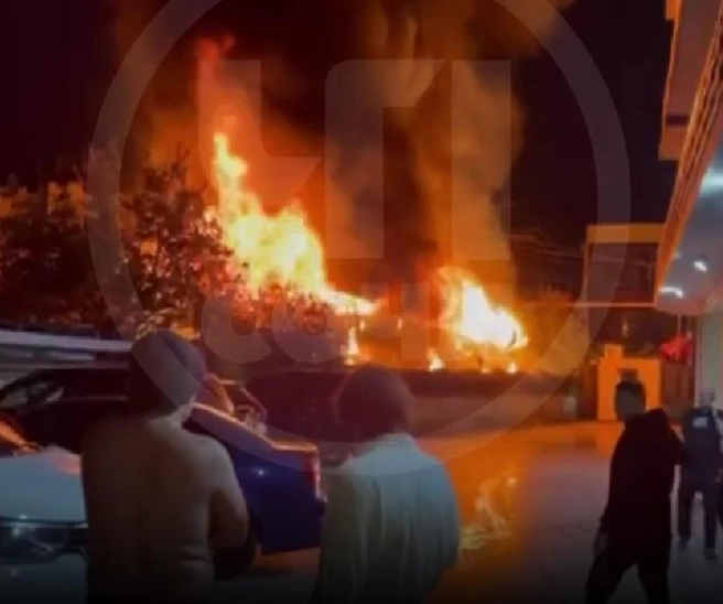 Пожарные не допустили распространение огня на дома | Источник: ЧП Сочи /telegram