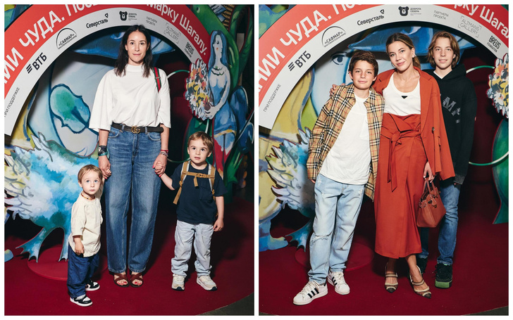 Ольга Сутулова с детьми и Елена Пинская 