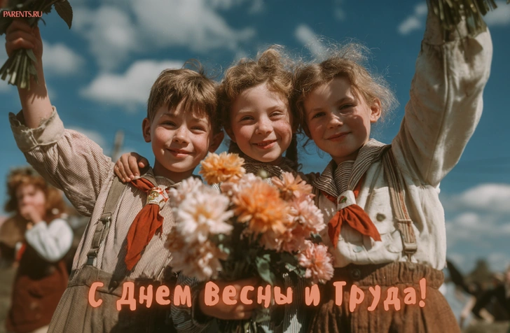 Красивые открытки «С 1 мая» для бабушек, дедушек, мам и пап — в общем, для всех | Источник: Parents/Midjorney