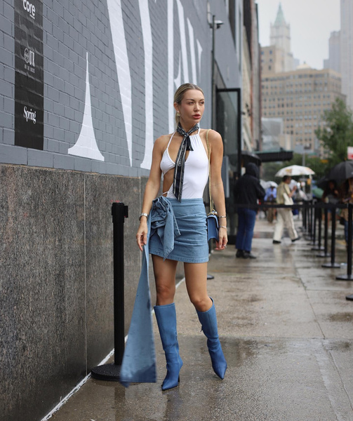 Деним, металлик, 90-е: 5 лучших стритстайл трендов с Недели моды в Нью-Йорке