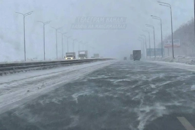 Метель в Татарстане: водители снимают на видео