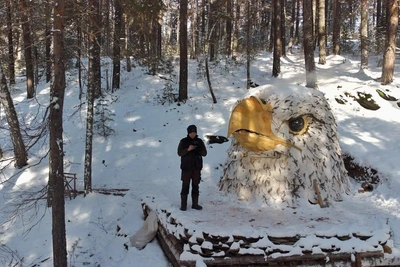 Башкирец построил дом-орла в лесу и снял процесс