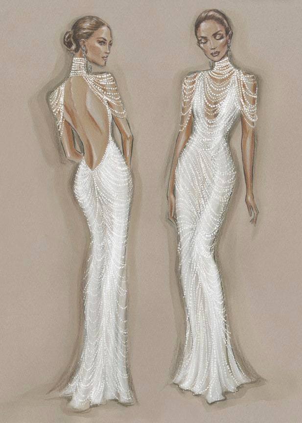 Произведение искусства во имя любви: пятое свадебное платье Дженнифер Лопес, задрапированное жемчугом