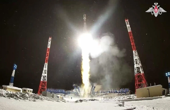 Ракету «Союз-2.1б» запустили с космодрома Плесецк в интересах Минобороны | Источник: Официальный канал Минобороны России
