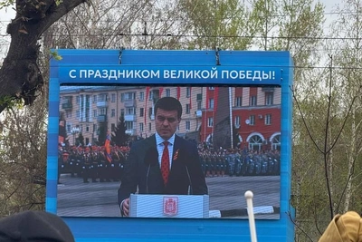 Красноярцы не услышали губернатора на параде 9 Мая
