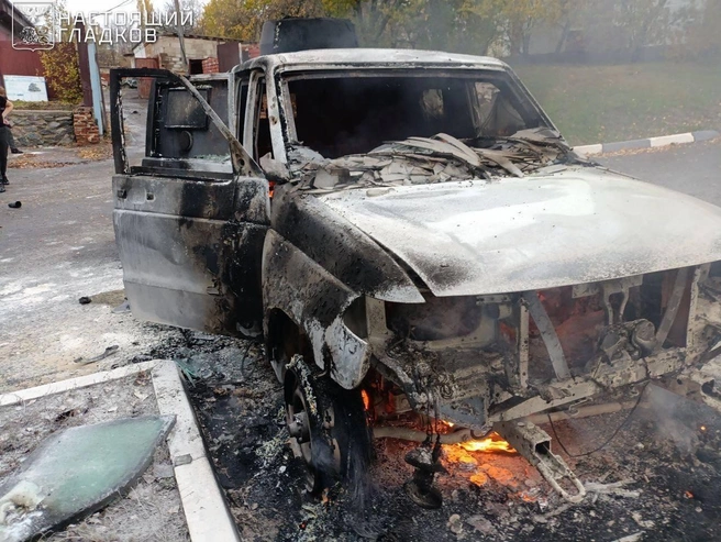 «Гнался… и догнал». Дрон ВСУ 9 километров преследовал авто главы администрации Белгородского района | Источник: Телеграм-канал «Настоящий Гладков»