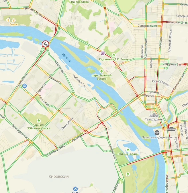 Ситуация на дорогах  | Источник: 2gis.ru