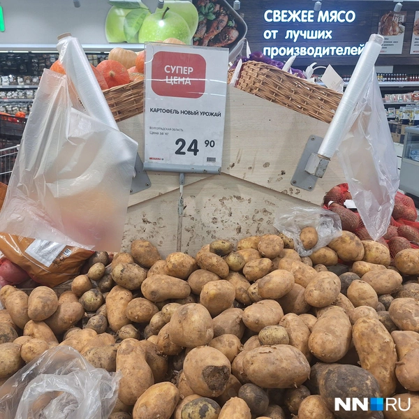 Молодой картофель стоит прядка 25 рублей | Источник: Валерия Коростелева / NN.RU