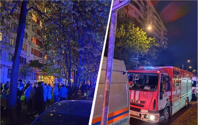 Показываем, что происходит на месте сильного пожара на юго-западе Москвы | Источник: Игорь Мещанев / MSK1.RU