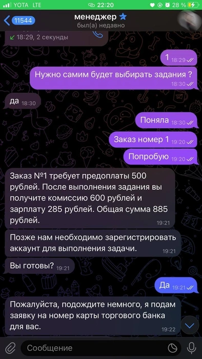 Искала работу, потеряла больше 100 тысяч рублей. Еще одна читинка попалась на новую схему мошенников | Источник: потерпевшая