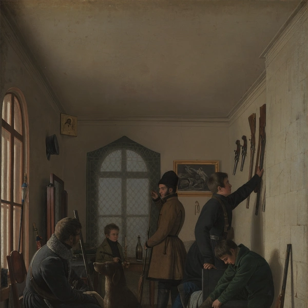 Крендовский Е.Ф. Сборы на охоту. 1836 ©Государственная Третьяковская галерея, Москва