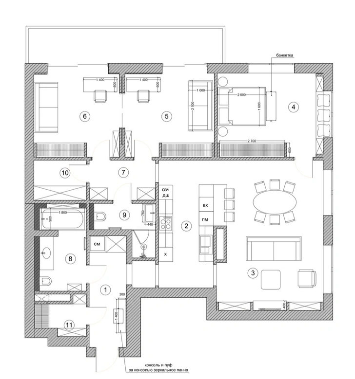 Квартира 117 м² в центре Москвы: проект Нади Зотовой