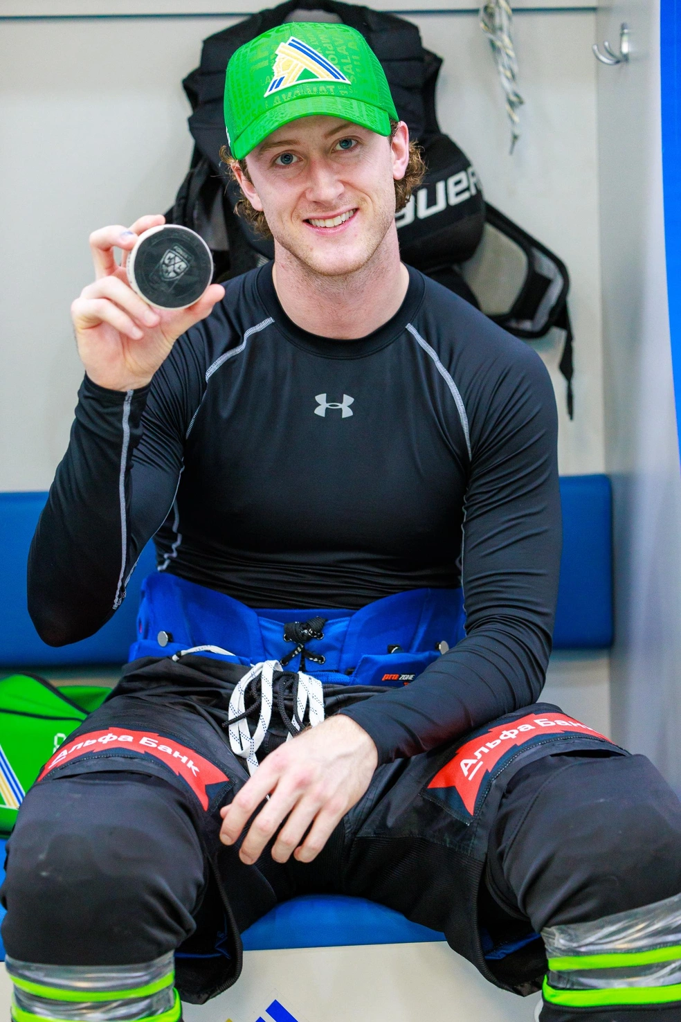 Уайатт Калинюк и первая шайба за Уфу | Источник: hcsalavat / Vk.com