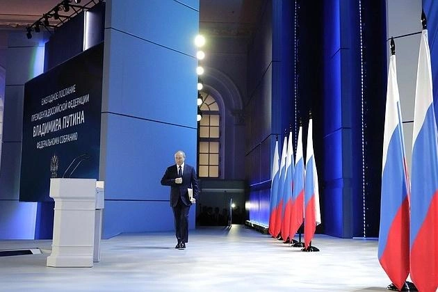 Владимир Путин выступил перед Федеральным собранием 21 апреля | Источник: Kremlin.ru