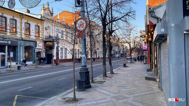 Деревья и тротуары сейчас припорошены снегом, а год назад всё было иначе | Источник: Никита Зырянов / 93.RU