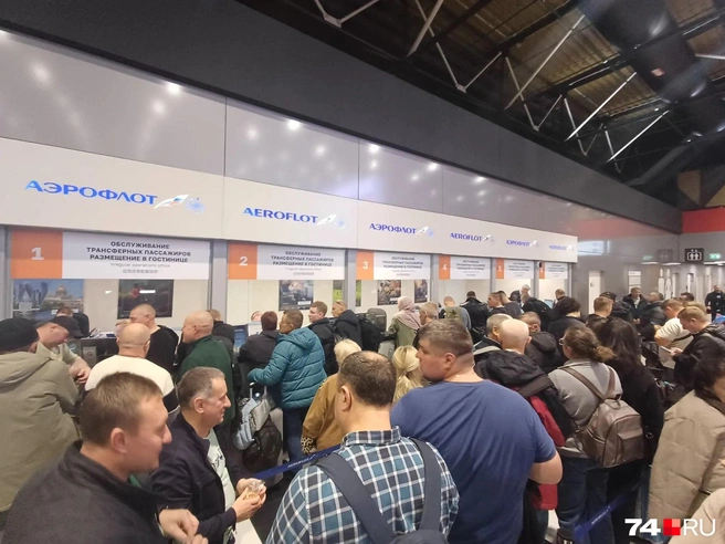 Пассажиров из разных городов в Шереметьево десятки | Источник: читатель 74.RU