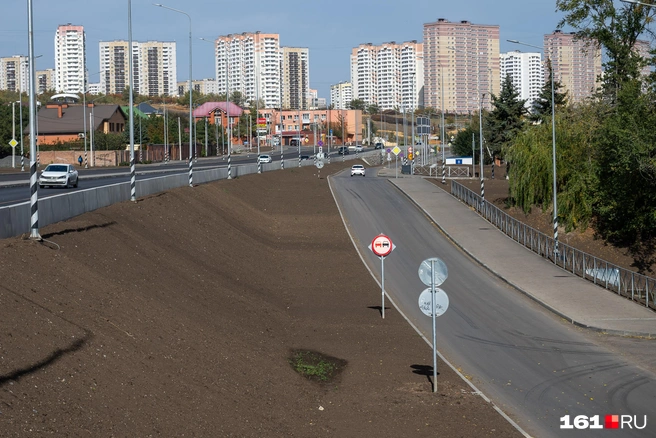 По словам одного из рабочих, тут уже собираются сеять газон | Источник: Евгений Вдовин / 161.RU