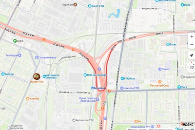 На ЗСД ночью закроют съезд на Витебской развязке