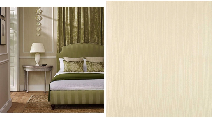 Обои с муаровым узором Moire, Zoffany. | Источник: manders.ru