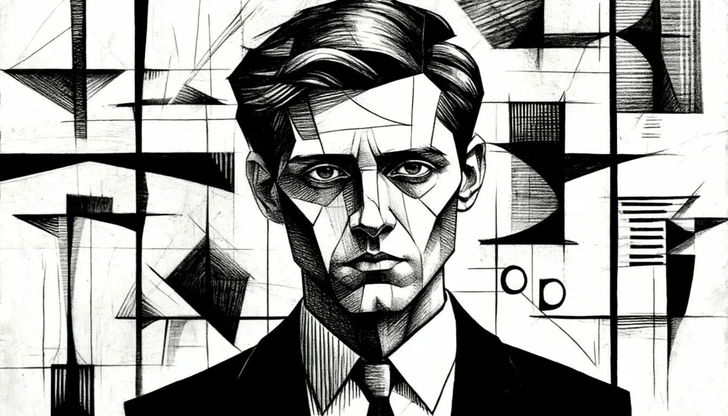 Стилизация под черно-белый графический кубизм | Источник: Шедеврум