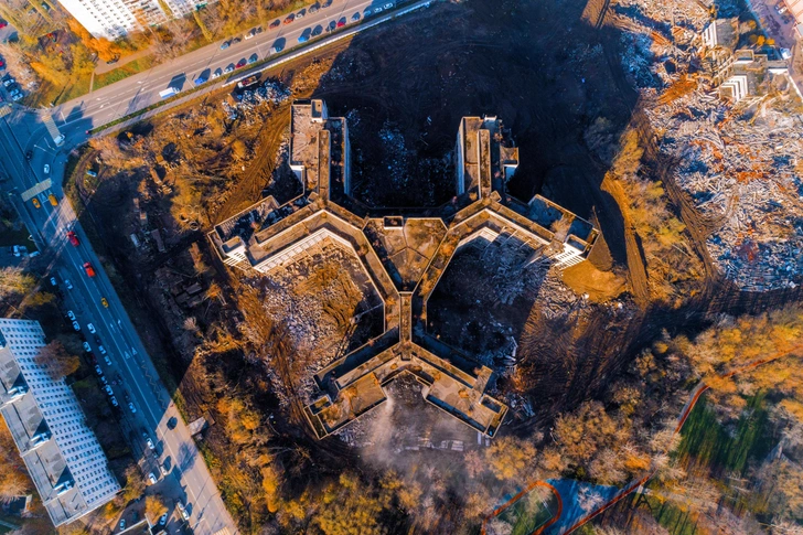 Аэрофотосъемка ныне демонтированной Ховринской больницы. Москва, 2019 | Источник: Nordroden/Shutterstock/Fotodom.ru
