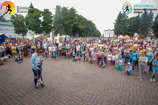 Девушка выступала с собаками на разных мероприятиях | Источник: Бегом по Золотому кольцу / Vk.com