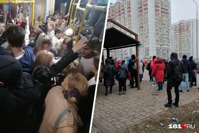Жители отдаленных микрорайонов ждут транспорт по несколько часов | Источник: Сабина Бондарь / 161. RU