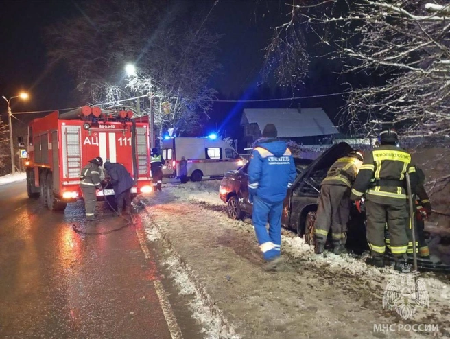 Увеличилось количество пострадавших в ДТП с легковушкой под Тосно | Источник: Официальный канал МЧС Ленобласти