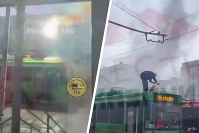 Возгорание троллейбуса в Казани приостановило движение маршрутов