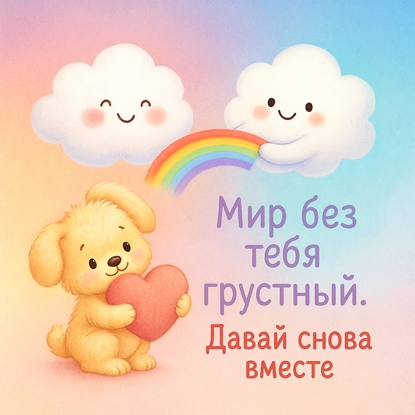 открытка прости, открытка с извинениями, открытки для друзей, открытки скачать | Источник: theDay/DALL-E