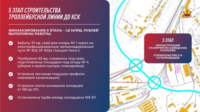 Что происходит с линией сегодня&nbsp;— на картинке. Уже начинается пятый этап проекта | Источник: CHITA.RU