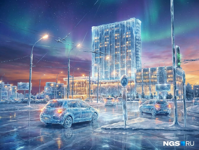 С ледяной точки зрения даже площадь Маркса выглядит привлекательно. Хотя и несколько инфернально (как, впрочем, и сейчас) | Источник: Стас Соколов, Юрий Орлов / Городские медиа