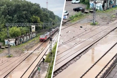 Дожди подтопили пути на станции Славянова, электрички задержаны