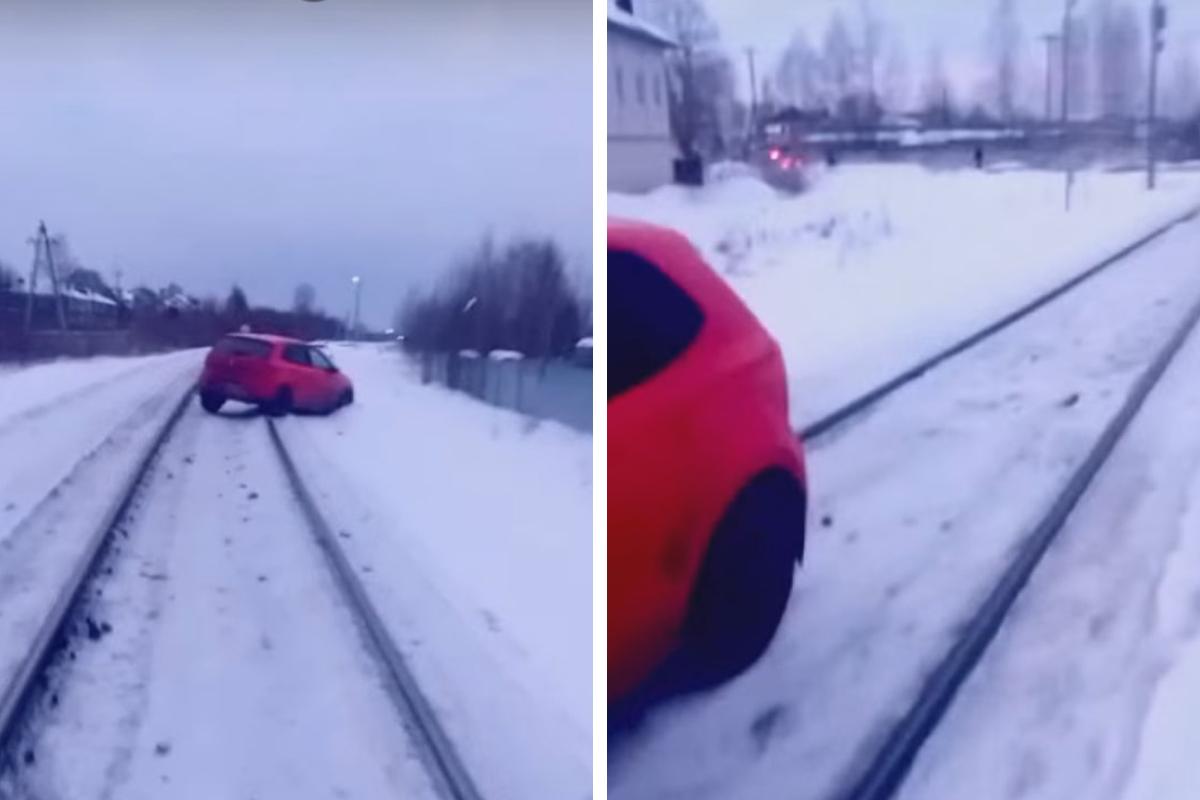 Пенсионерка из Архангельской области выехала на железную дорогу: как спасли машину