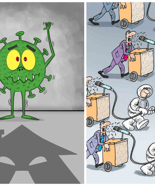 50 карикатур про коронавирус международного конкурса в Китае