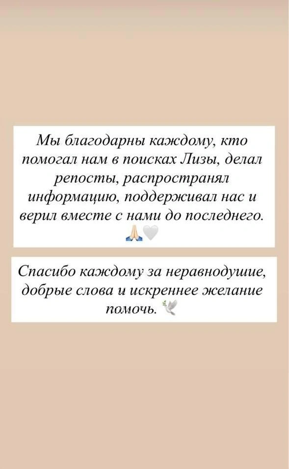 Близкие Елизаветы поблагодарили неравнодушных | Источник: соцсети близких погибшей