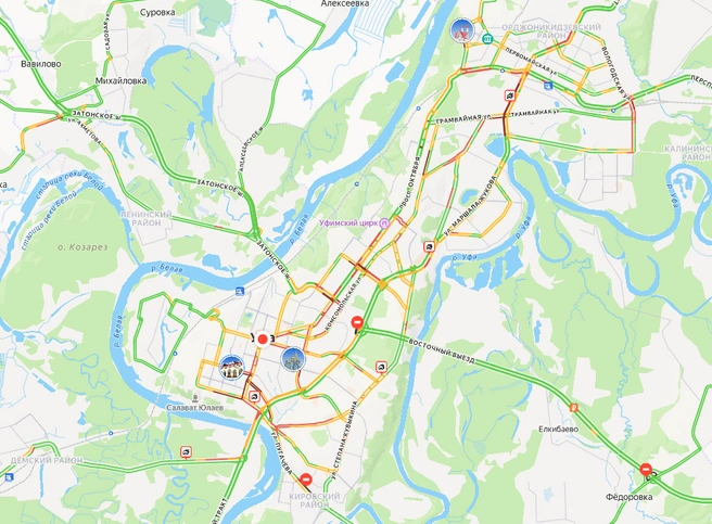 В центр лучше не ехать | Источник: yandex.ru/maps