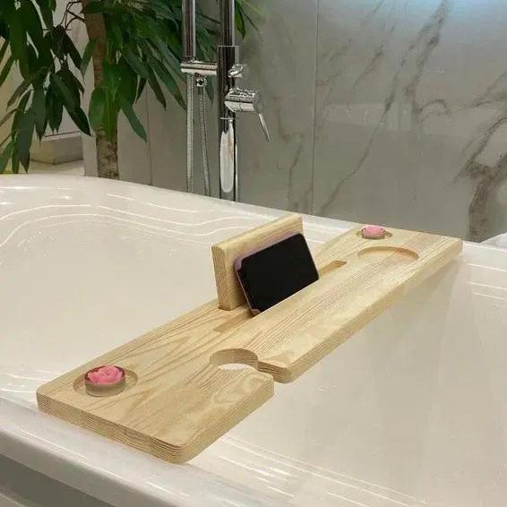 Полка из дерева для ванны