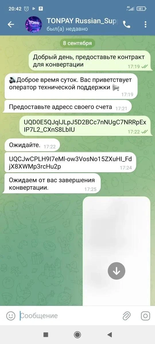 Служба «международной технической поддержки» мошенников также была в телеграме. Екатеринбурженку разводили в течение трех недель | Источник: предоставлено героиней публикации