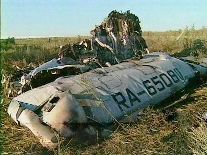 Место падения самолета Ту-134 Москва-Волгоград