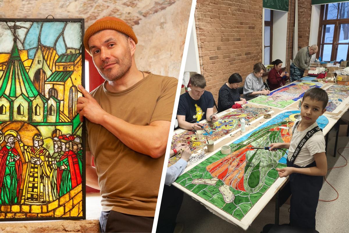 «Картина оживает без твоего участия»: художник из Ленобласти приехал в Чердынь и собирает с местными витражи для храмов