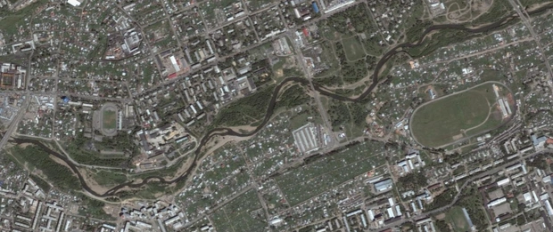 Набережная Ушаковки | Источник: Google.earth.com