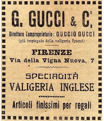 Реклама багажа Gucci, 1922 | Источник: Gucci