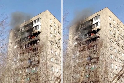 Пожар в доме на Первомайке: загорелись балконы нескольких этажей