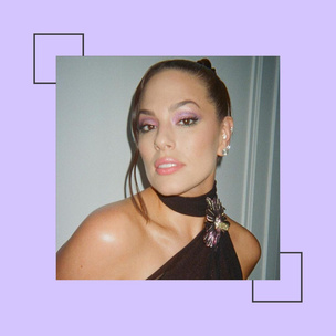 Фиолетовые тени + персиковая помада — идея необычного летнего макияжа от Эшли Грэм