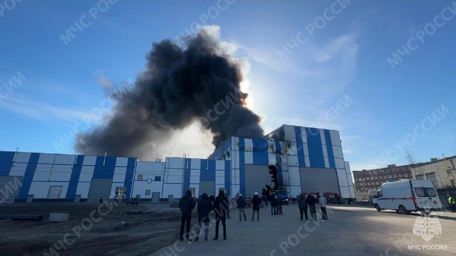 Мощный пожар на Онежском судостроительном заводе, людей везут в больницы | Источник: МЧС России по Республике Карелия