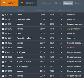 Несколько вылетов из Перми задержали, а один и вовсе отменили | Источник: сайт международного аэропорта «Пермь»