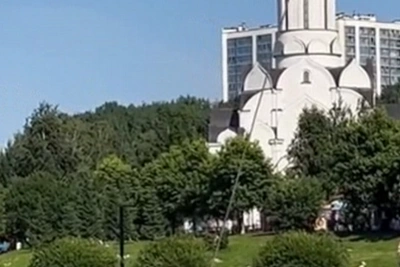 Река Оккервиль затопила парк в Кудрово, жители рады