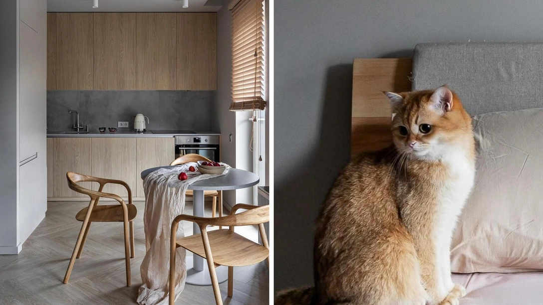 Керамика, Алеся Тюлькова. Краска, Oikos. Виниловый пол, Moduleo. Жалюзи, asforos.by. Подстолье, nbt.by. Плитка, Italon. Стулья, «Поставский Мебельный Центр». Кухня выполнена на заказ у местного производителя. | Источник: Виталина Ворошкевич. Стиль: Галина Лисицкая